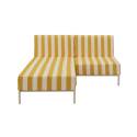Divano modulare da esterno a righe 2 posti con 1 poltrona e 1 chaise longue
