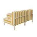 Divano modulare da esterno a righe 2 posti con 1 poltrona e 1 chaise longue