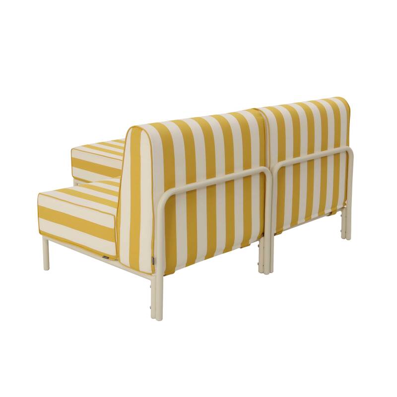 Divano modulare da esterno a righe 2 posti con 1 poltrona e 1 chaise longue (3/6)
