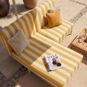 Divano modulare da esterno a righe 2 posti con 1 poltrona e 1 chaise longue