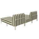 Divano modulare da esterno a righe 2 posti con 2 chaise longue e 1 pouf