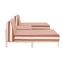 Divano modulare da esterno a righe 2 posti con 2 chaise longue e 1 pouf