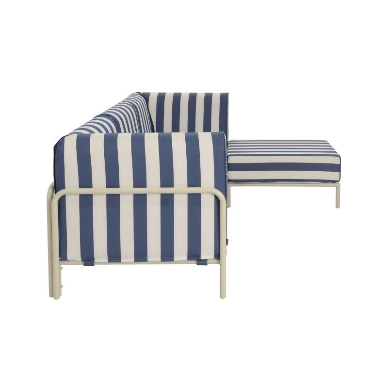 Divano modulare da esterno a righe 4 posti con 1 poltrona, 2 poltrone angolari e 1 pouf (7/8)