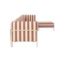 Divano modulare da esterno a righe 5 posti con 2 poltrone, 2 poltrone angolari e 1 pouf