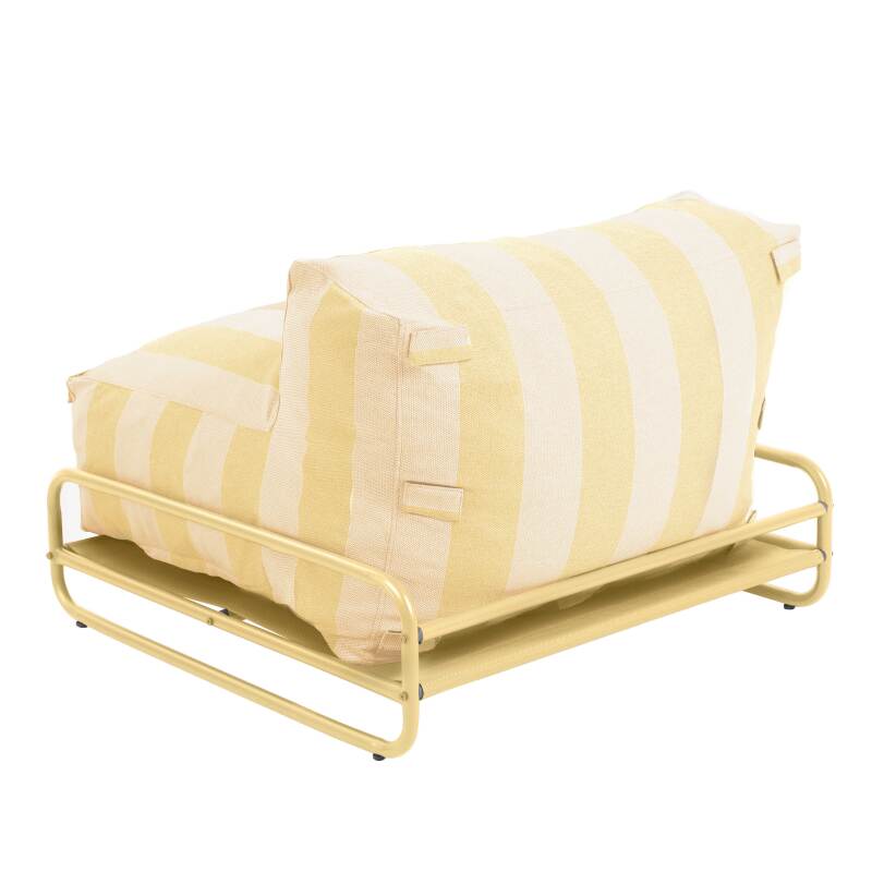 Poltrona a righe per divano modulare da esterno con struttura (4/6)