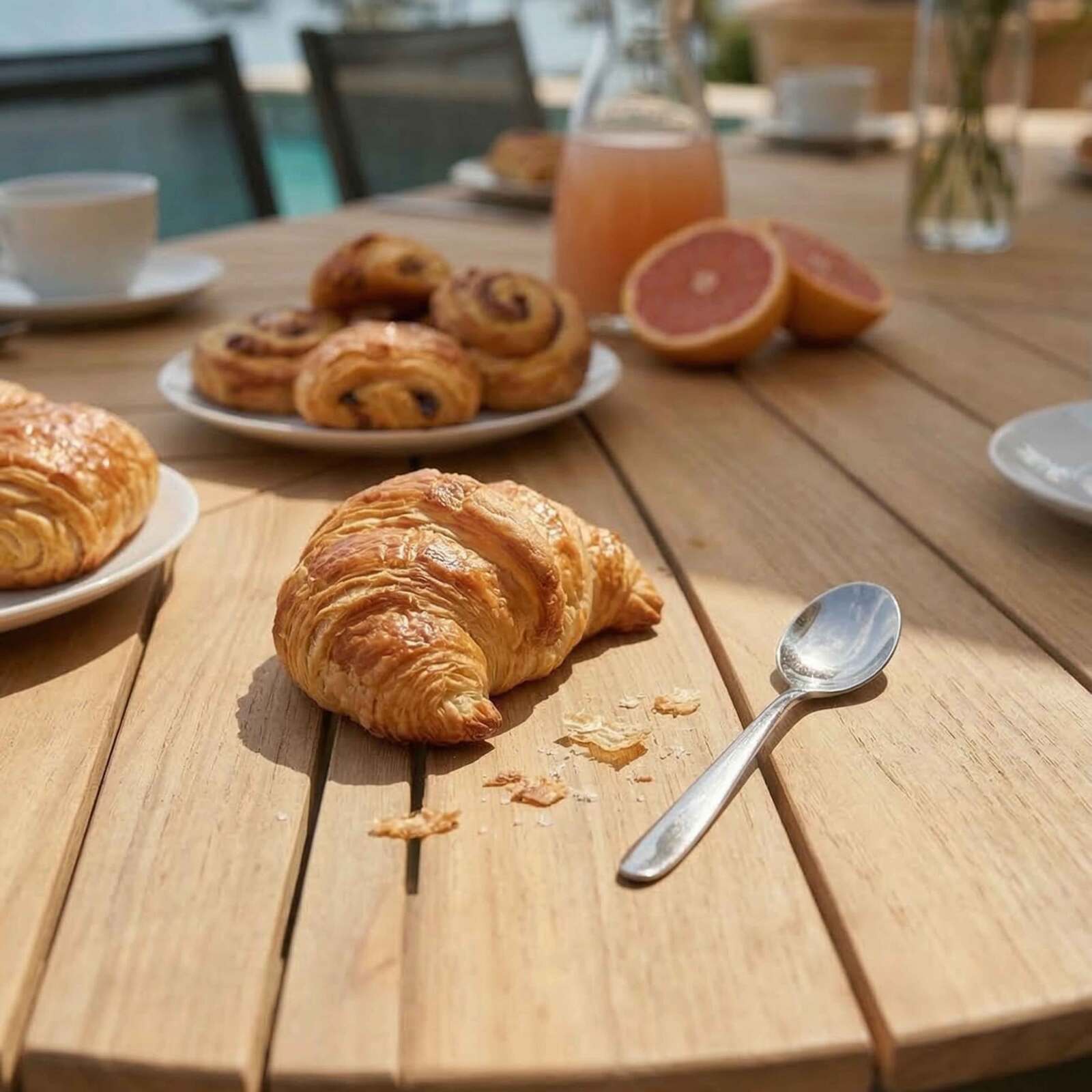 Tavolo da giardino allungabile effetto legno in alluminio e polywood 180/220x100 cm e 8 sedie in textilene