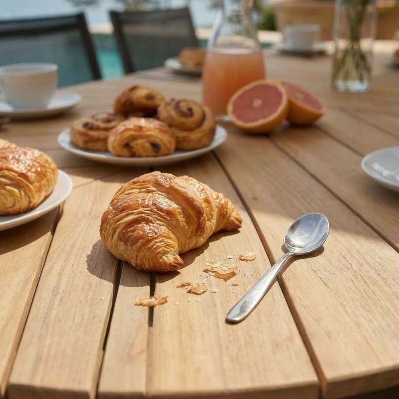 Tavolo da giardino allungabile effetto legno in alluminio e polywood 180/220x100 cm e 8 sedie in textilene (3/9)