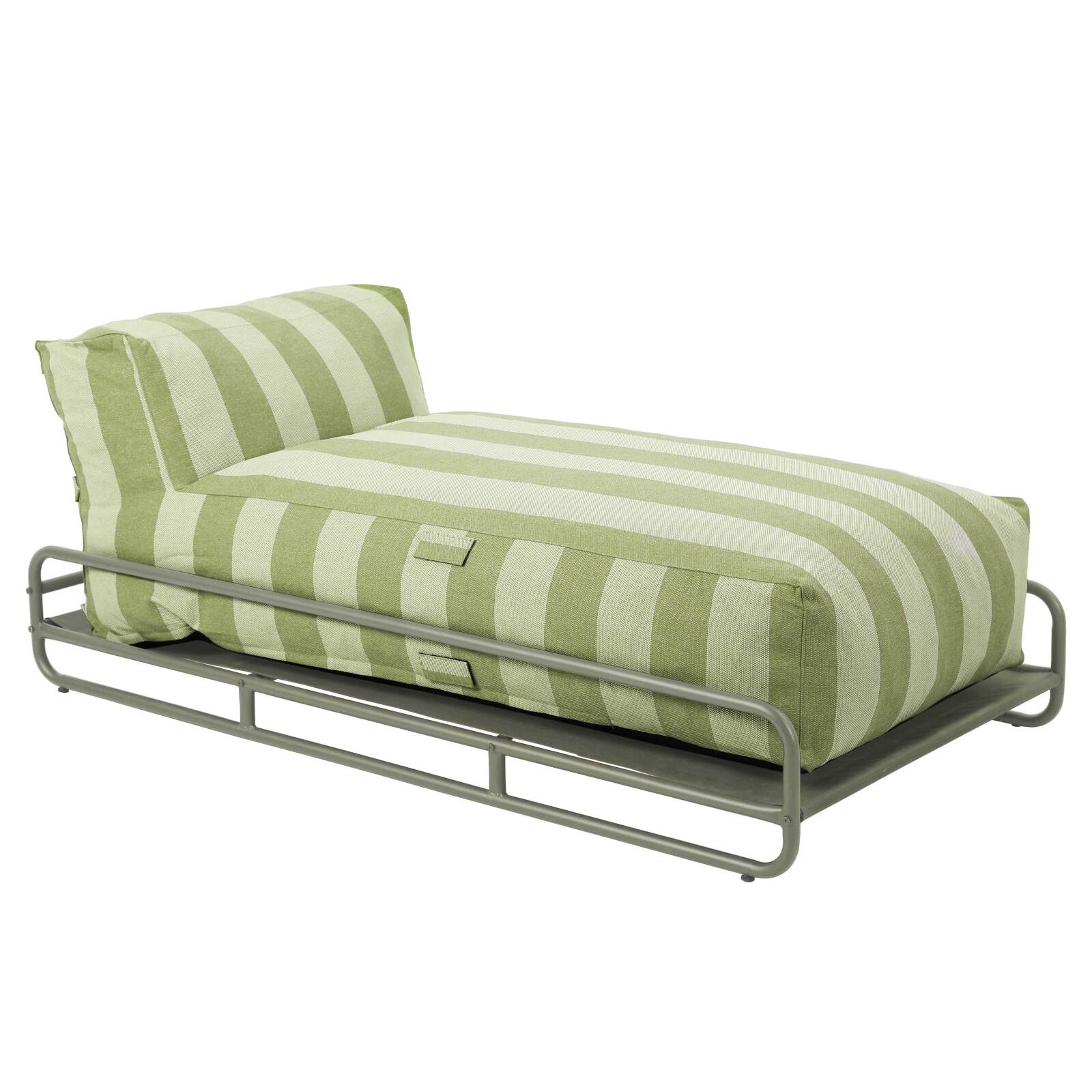 Chaise longue a righe per divano modulare da esterno con struttura