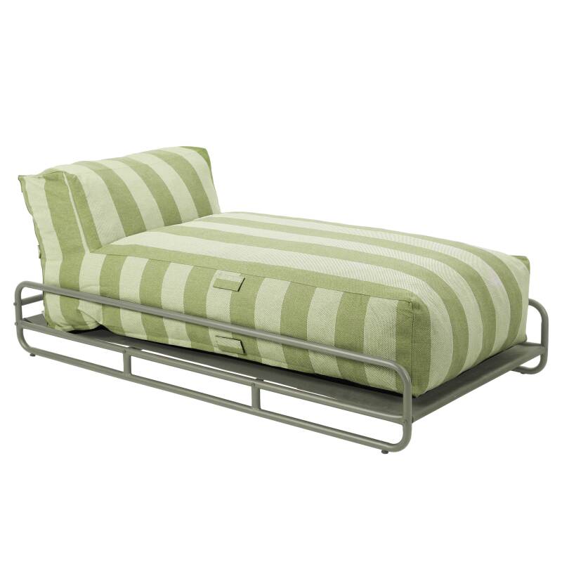Chaise longue a righe per divano modulare da esterno con struttura