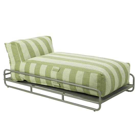 Chaise longue a righe per divano modulare da esterno con struttura | Oviala
