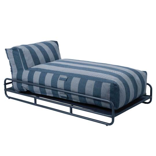 Chaise longue a righe per divano modulare da esterno con struttura | Oviala