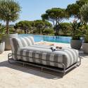 Chaise longue a righe per divano modulare da esterno con struttura