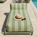 Chaise longue a righe per divano modulare da esterno con struttura