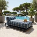 Chaise longue a righe per divano modulare da esterno con struttura