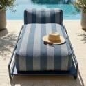 Chaise longue a righe per divano modulare da esterno con struttura