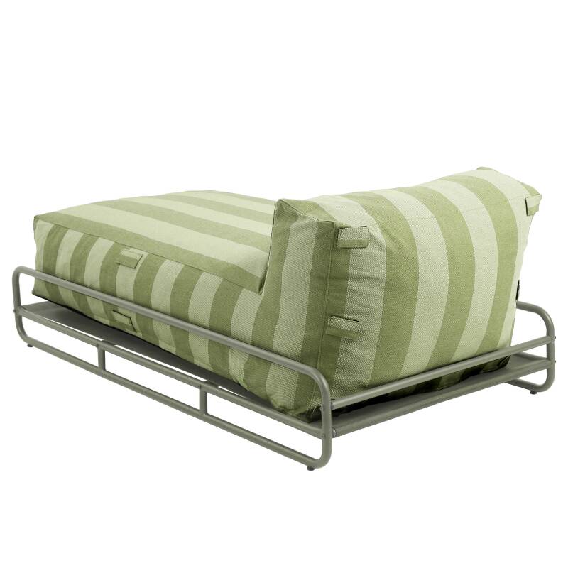 Chaise longue a righe per divano modulare da esterno con struttura (4/6)
