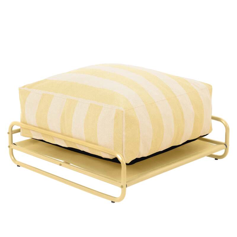 Pouf a righe per divano modulare da esterno con struttura