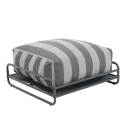 Pouf a righe per divano modulare da esterno con struttura