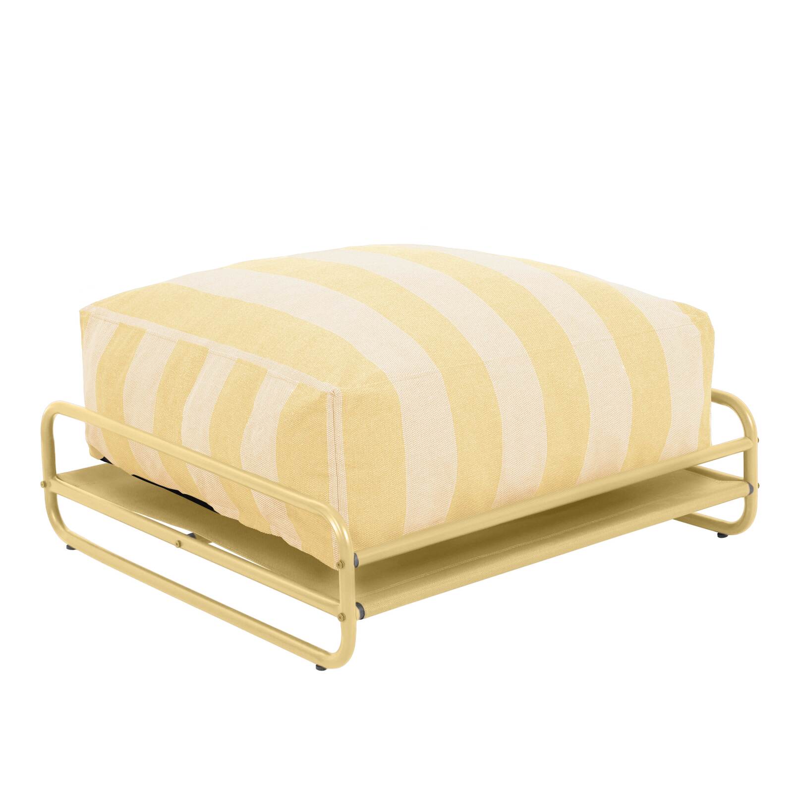 Pouf a righe per divano modulare da esterno con struttura