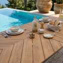 Tavolo da giardino allungabile effetto legno in alluminio e polywood 8 a 12 persone 220/280x100 cm