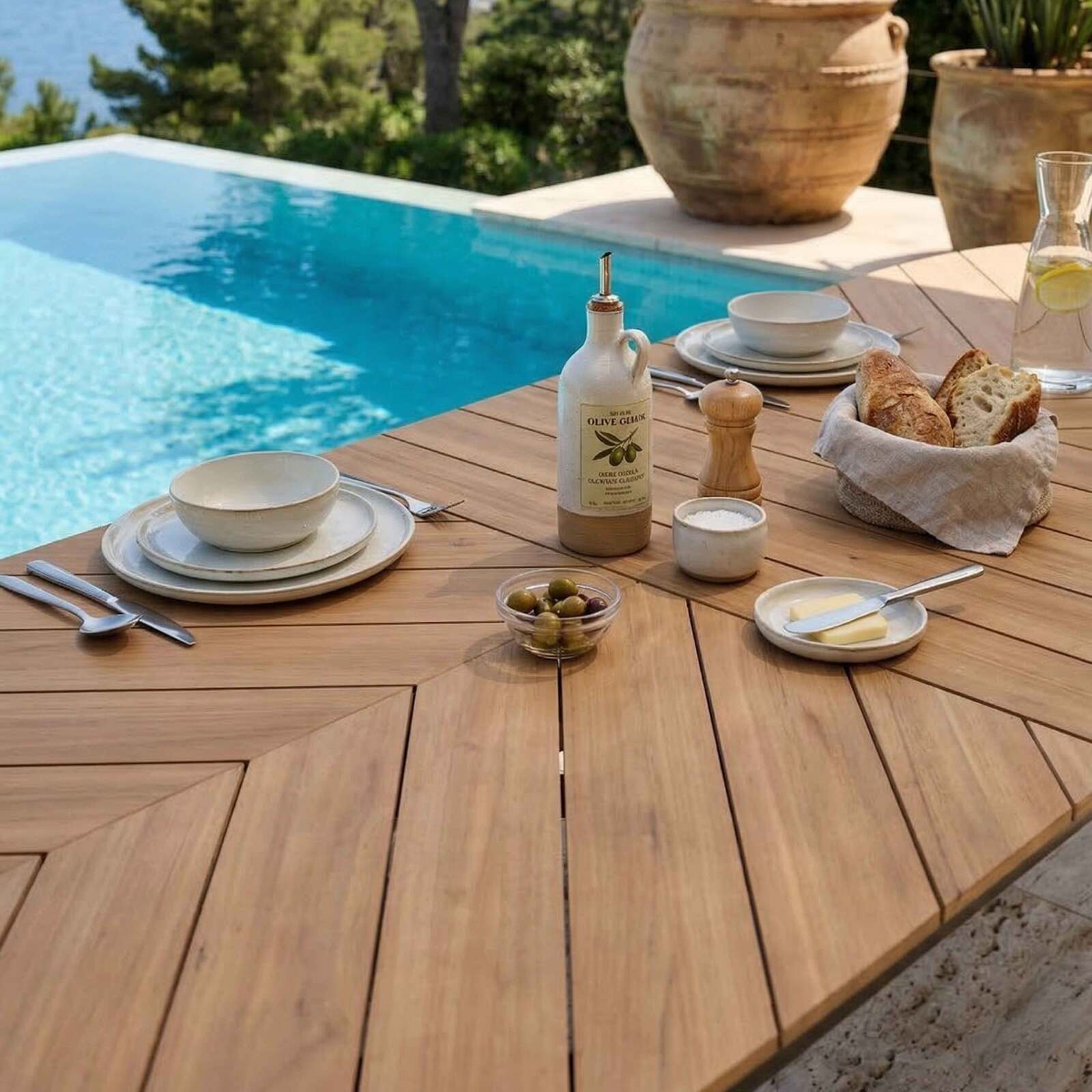 Tavolo da giardino allungabile effetto legno in alluminio e polywood 8 a 12 persone 220/280x100 cm