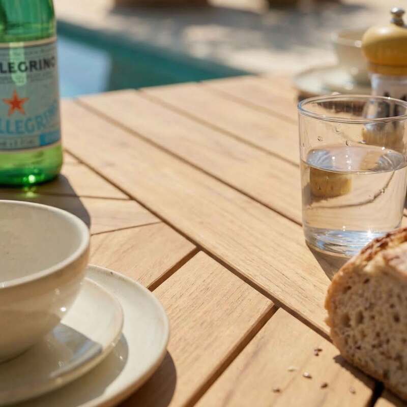 Tavolo da giardino allungabile effetto legno in alluminio e polywood 8 a 10 persone 180/220x100 cm (3/9)