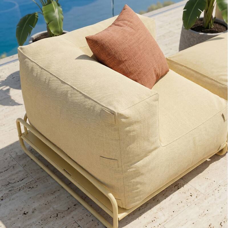 Divano modulare da esterno 4 posti con struttura, 1 poltrona, 2 poltrone angolari, 1 pouf e 1 tavolino piccolo  (3/7)