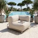 Divano modulare da esterno 4 posti con struttura, 1 poltrona, 2 poltrone angolari, 1 pouf e 1 tavolino piccolo 