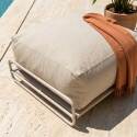 Divano modulare da esterno 4 posti con struttura, 1 poltrona, 2 poltrone angolari, 1 pouf e 1 tavolino piccolo 