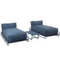 Divano modulare da esterno a 2 posti con struttura, 2 chaise longue e tavolino