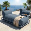 Divano modulare da esterno a 2 posti con struttura, 2 chaise longue e tavolino