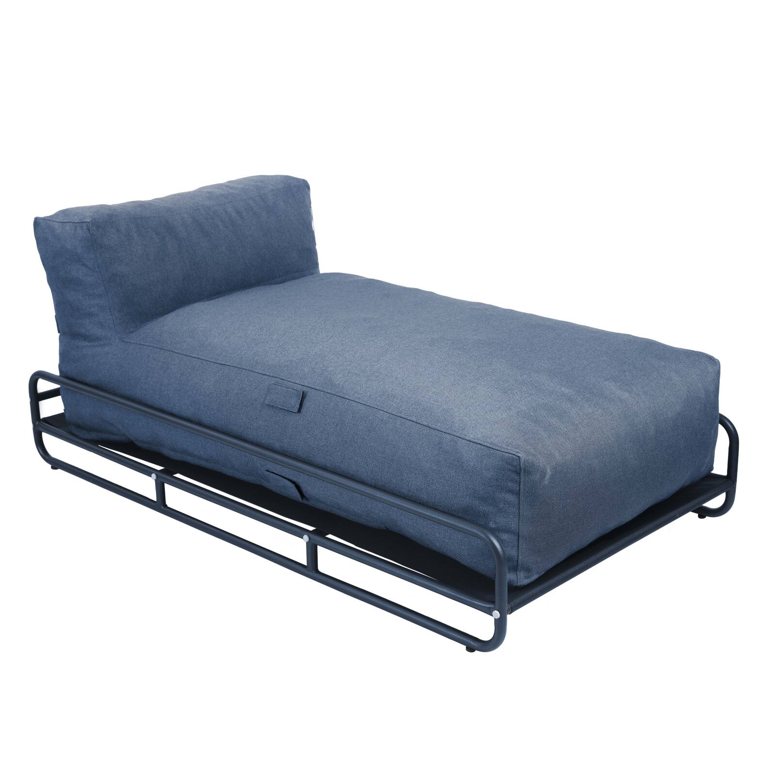 Divano modulare da esterno a 2 posti con struttura, 2 chaise longue e tavolino