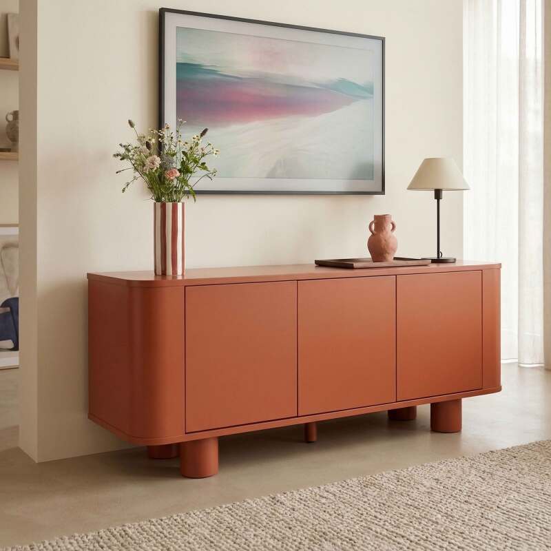 Mobile TV arancione 120 cm stile retrò