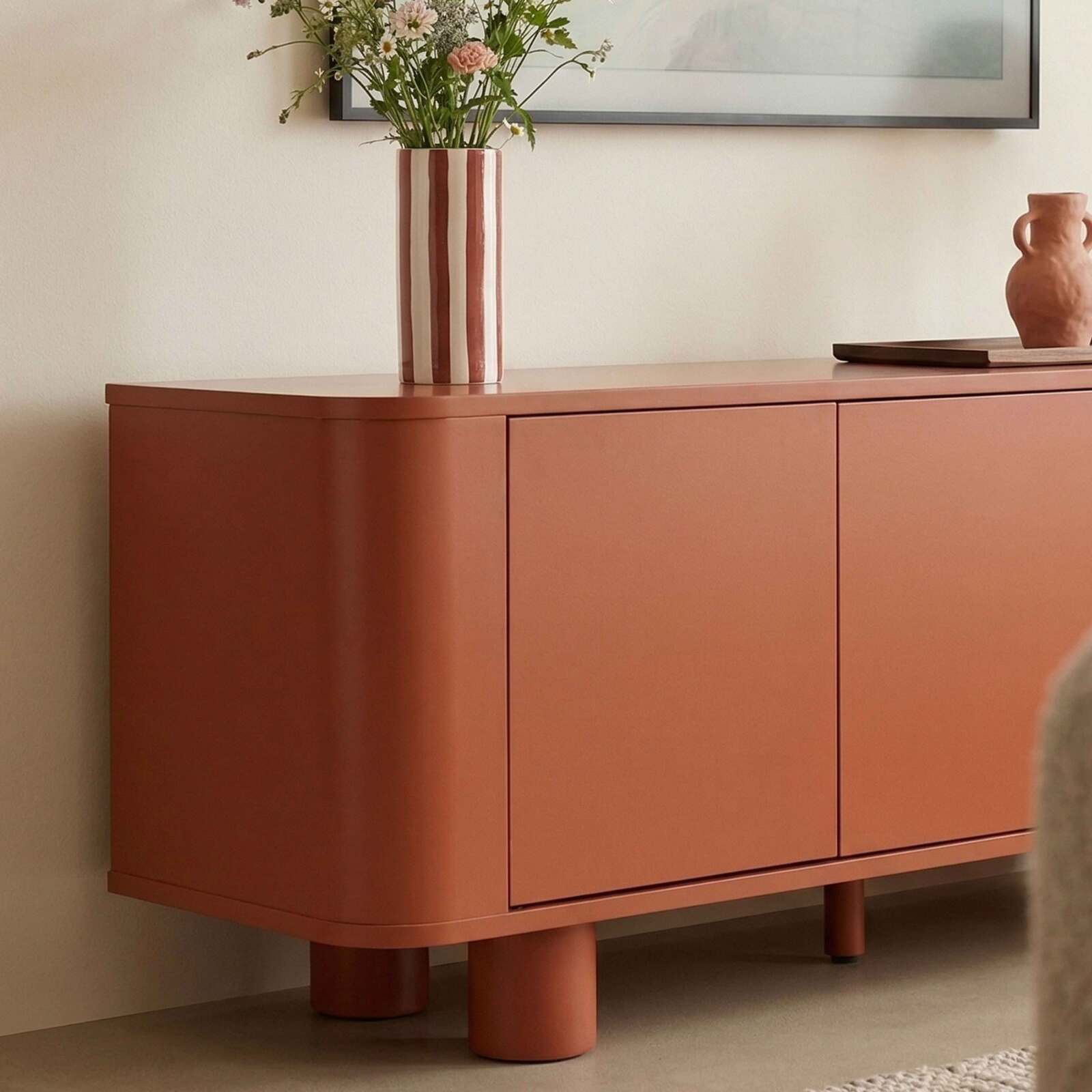 Mobile TV arancione 120 cm stile retrò