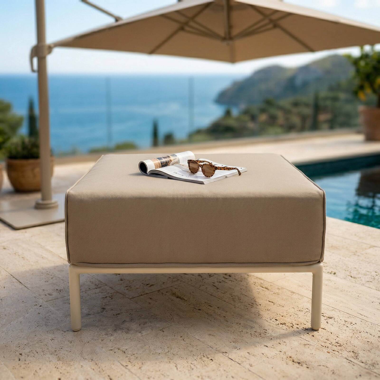 Pouf per divano modulare da esterno