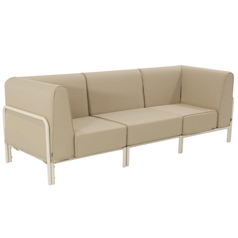 Divano modulare da esterno 3 posti con 1 poltrona e 2 poltrone angolari