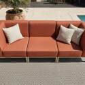 Divano modulare da esterno 3 posti con 1 poltrona e 2 poltrone angolari
