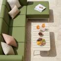 Divano modulare da esterno 5 posti con 2 poltrone, 2 poltrone angolari e 1 pouf