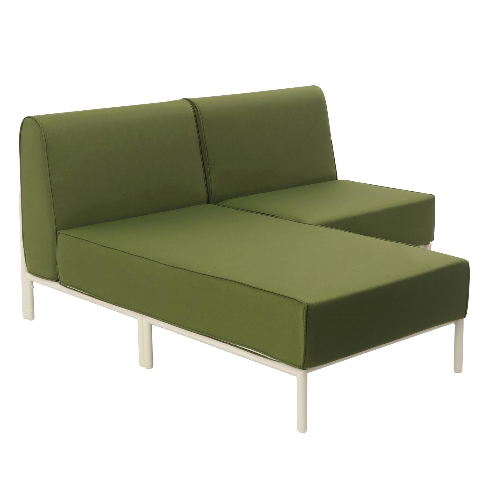 Divano modulare da esterno 2 posti con 1 poltrona e 1 chaise longue