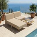 Divano modulare da esterno 2 posti con 1 poltrona e 1 chaise longue