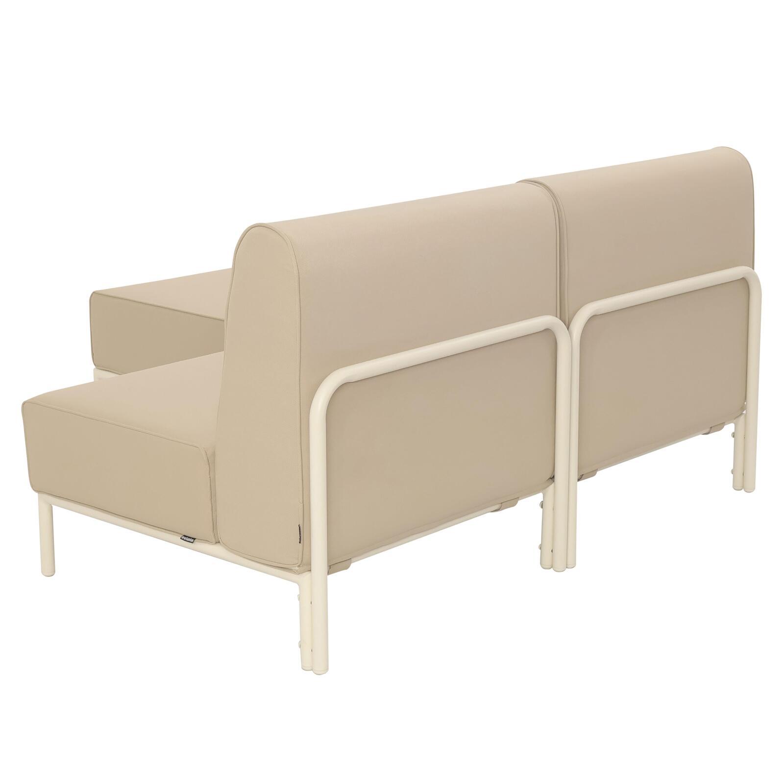 Divano modulare da esterno 2 posti con 1 poltrona e 1 chaise longue