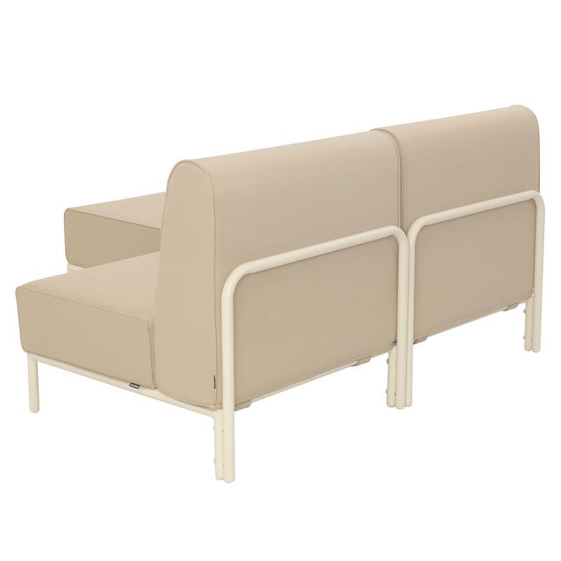 Divano modulare da esterno 2 posti con 1 poltrona e 1 chaise longue (4/7)