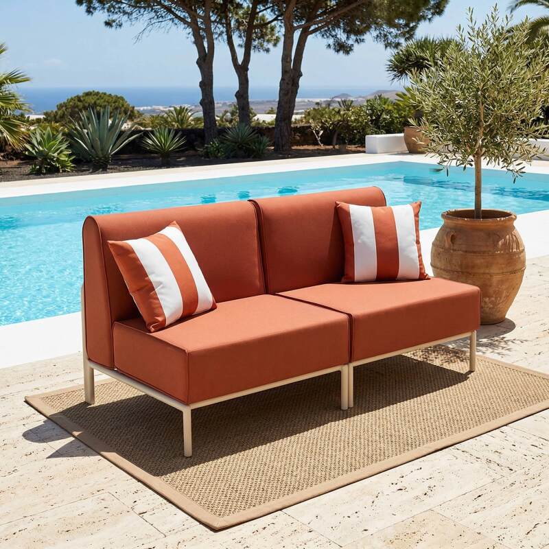 Divano modulare da esterno 2 posti con 2 poltrone