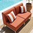 Divano modulare da esterno 2 posti con 2 poltrone