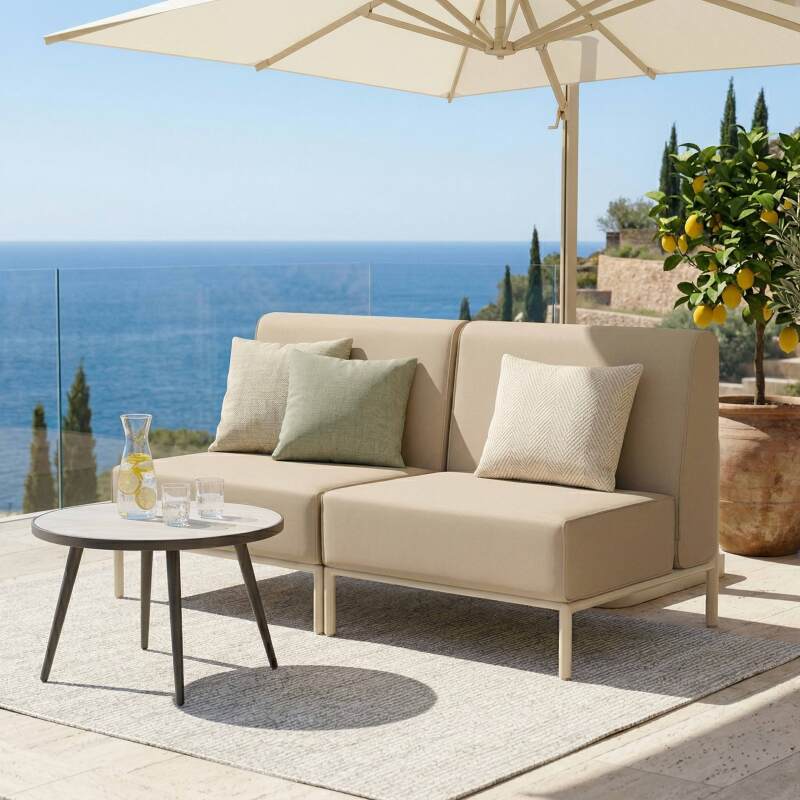 Divano modulare da esterno 2 posti con 2 poltrone