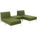Divano modulare da esterno 2 posti con 2 chaise longue e 1 pouf
