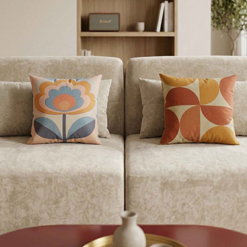 Divano modulare 2 posti in tessuto con cuscini (3/8)