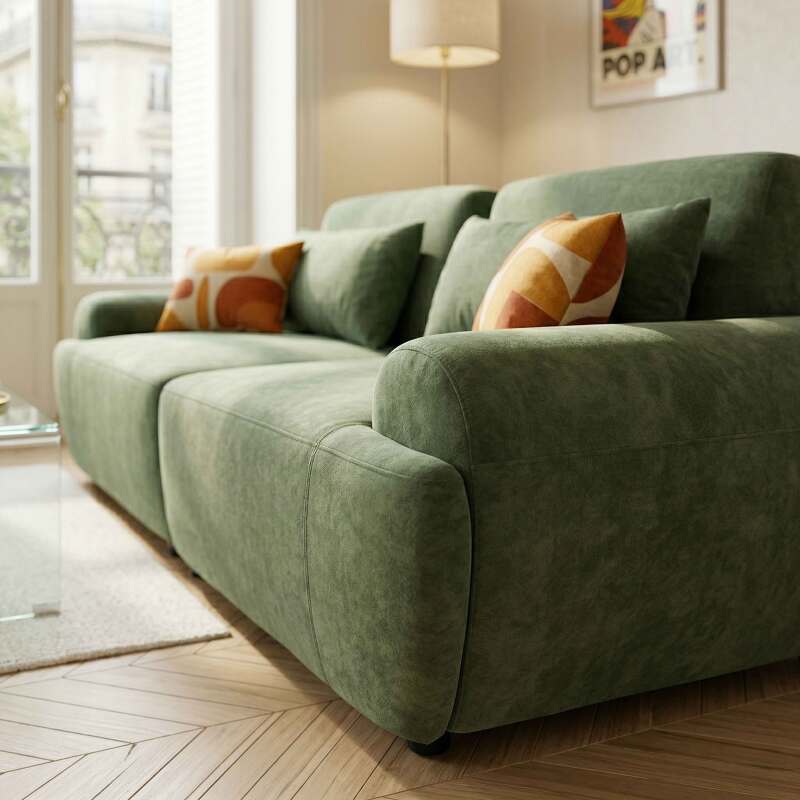 Divano modulare 2 posti in tessuto con cuscini (3/7)