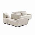 Divano angolare modulare 4 posti in tessuto con cuscini