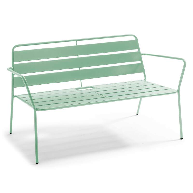 Salotto da giardino in metallo 4 posti, 1 Tavolina da salotto, 2 poltrone, 1 divano (5/7)